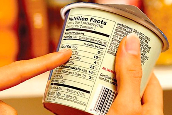 Dificultad para leer etiquetas en productos nutricionales