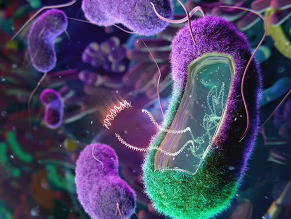 Transcripción y traducción genética en bacterias