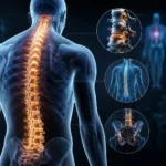 ¿Cómo es el esqueleto en la región medial del cuerpo?